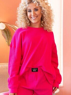 Lulu Mac Hot Pink Waffle long sleeve Shirt